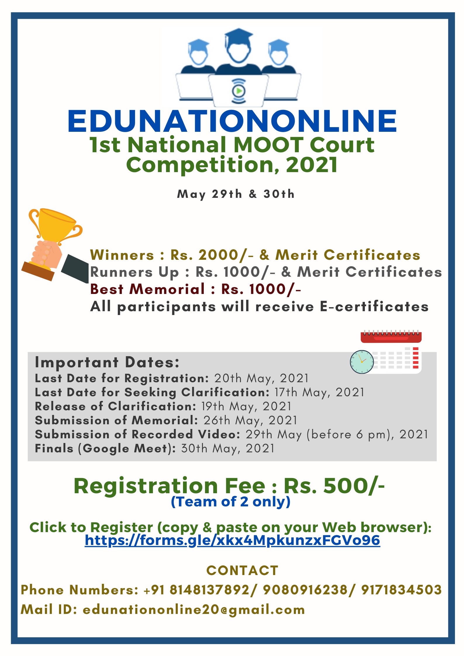 EDUNATIONONLINE'S 1ST NATIONAL MOOT COURT COMPETITION ...